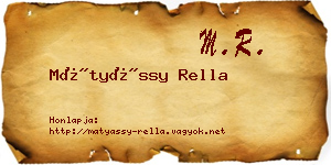 Mátyássy Rella névjegykártya